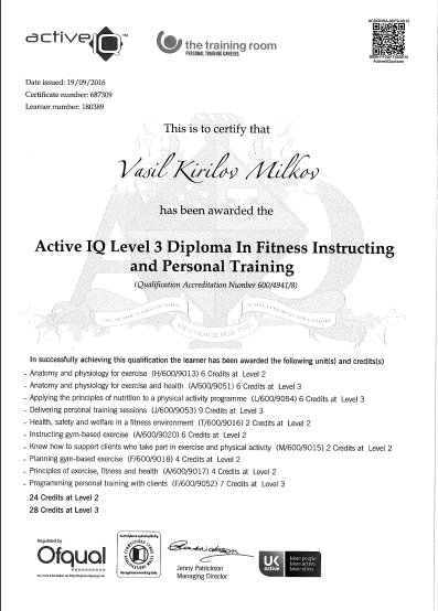 Active IQ Level 3 Diploma in Fitness Instructing and Personal Training